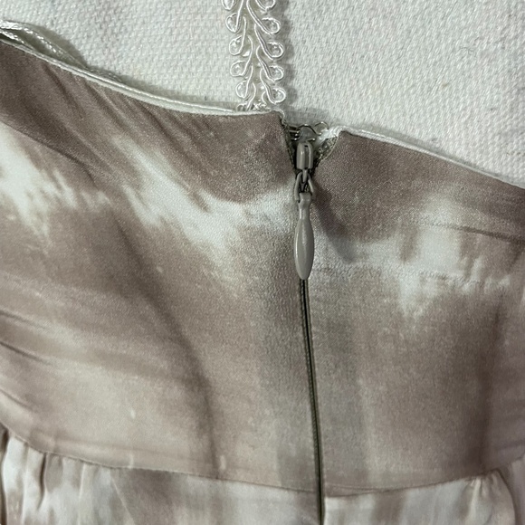 Guess 100% Silk Strapless Dress 2 High-Low Tube Tie-Dye Chiffon Striped Sun - Picture 8 of 14